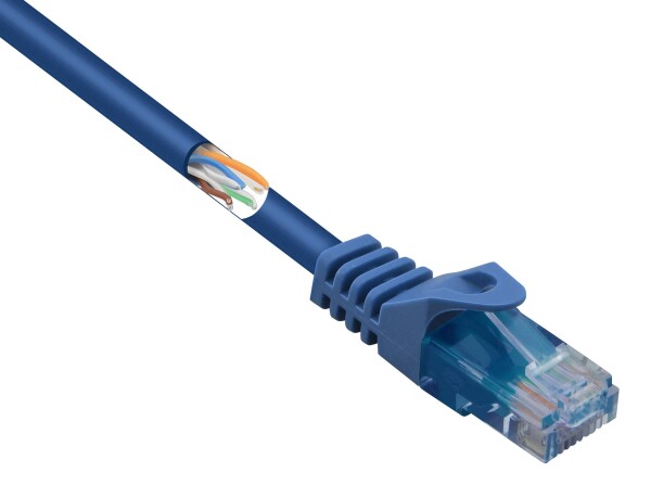 CONRAD Renkforce RF-5043860 RJ45 Netzwerkkabel, Patchkabel CAT 5e U/UTP 1.00 m Blau mit Rastnasensch