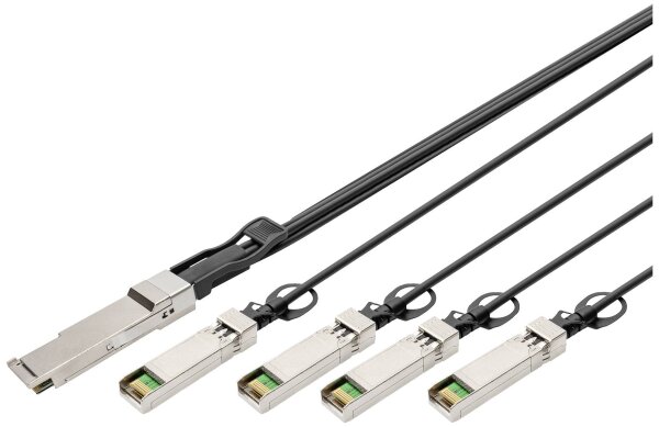 DIGITUS QSFP+ 40G 4XSFP+ 5 m DAC Kabel, 5m, schwarz