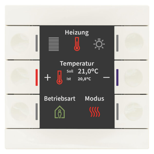 MDT BE-TAS86T.02 Taster Smart 86 m.Farbdisplay+Temperatursensor Reinweiß