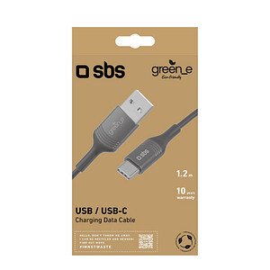 SBS GreenLine USB zu USB-C Kabel 1,2m schwarz (GRECABLEUSBTCK)