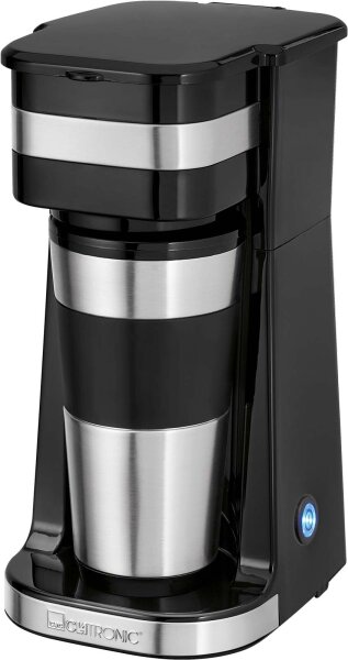 CLATRONIC KA 3733 Coffee to go Thermo Kaffeeautomat 1 Tasse edelstahl-schwarz