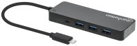 MANHATTAN 7-Port USB Hub C-Stecker A-Buchse 5Gbit/s schwar