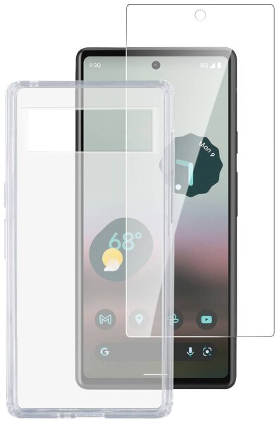 4SMARTS 360° Starter Set mit X-Pro Clear Glas+ Clear Hülle für Google Pixel 6a