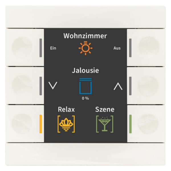 MDT BE-TAS86.02 Taster Smart 86 Kunst. m.Farbdisplay Reinweiß glänzend