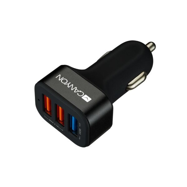 CANYON KFZ-Ladegerät 3Port 2.1A,3xUSB-A  QuickCharge   black retail