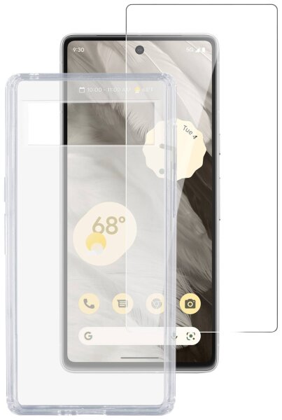 4SMARTS 360° Starter Set mit X-Pro Clear Glas, Clear Hülle für Google Pixel 7