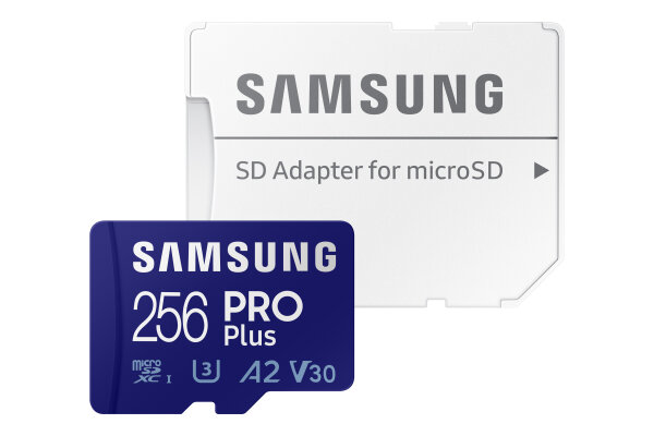 SAMSUNG PRO Plus 256GB microSDXC UHS-I U3 160MB/s Full HD & 4K UHD Speicherkarte inkl. Kartenleser