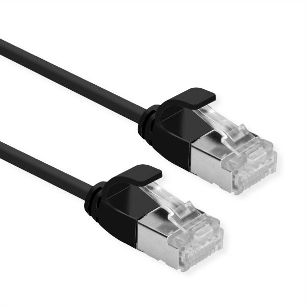 ROLINE 21153350 RJ45 Netzwerkkabel, Patchkabel CAT 6a U/FTP 0.15 m Schwarz 1 St.