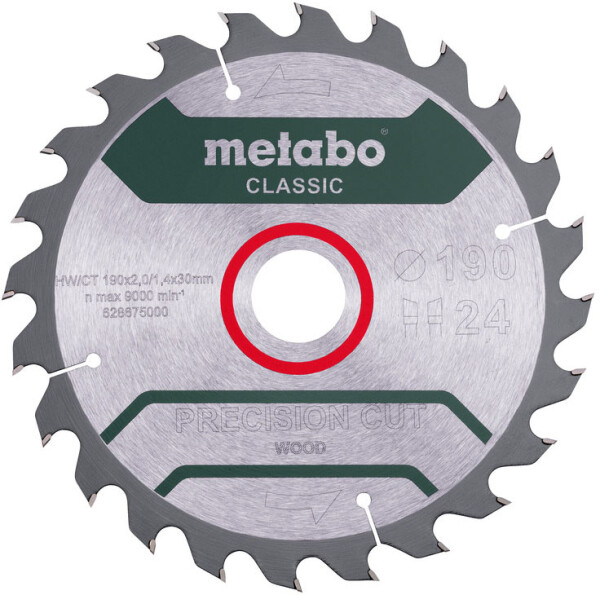 METABO 628675000 Kreissägeblatt 190 x 30 x 1.4 mm Zähneanzahl: 24 1 St.