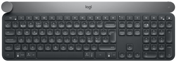 LOGITECH Craft Advanced with Creative Input Dial - Tastatur - hinterleuchtet - Bluetooth, 2.4 GHz