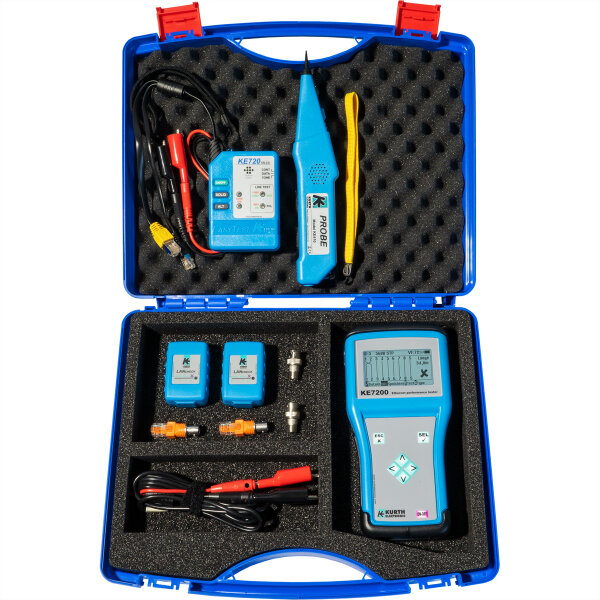 KE7207 Kit aus Ethernet Tester KE7200 und Leitungssucher KE701 im Gerätekoffer