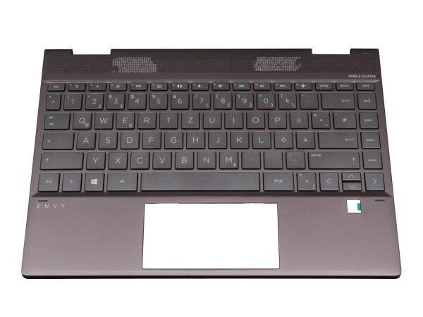 HP Tastatur inkl. Topcase DE (deutsch) grau/grau mit Backlight für HP Envy x360 13-ar0600