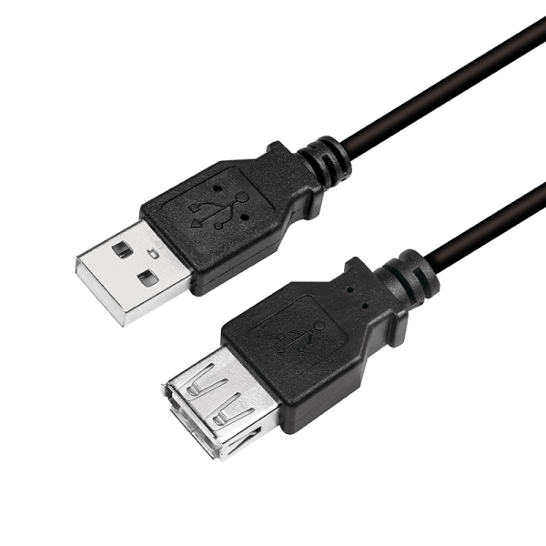 LOGILINK CU0012B USB 2.0 Verlängerungskabel USB A Stecker / USB A Buchse, schwarz 5m