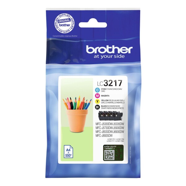 BROTHER LC3217 Value Pack - 4er-Pack - Schwarz, Gelb, Cyan, Magenta - Original - Tintenpatrone