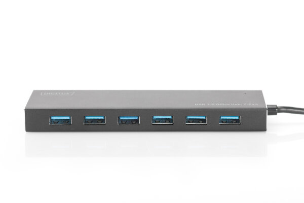 DIGITUS USB 3.0 Hub 7-port Inkl. 5V/3.5A Netzteil Aluminium Gehause