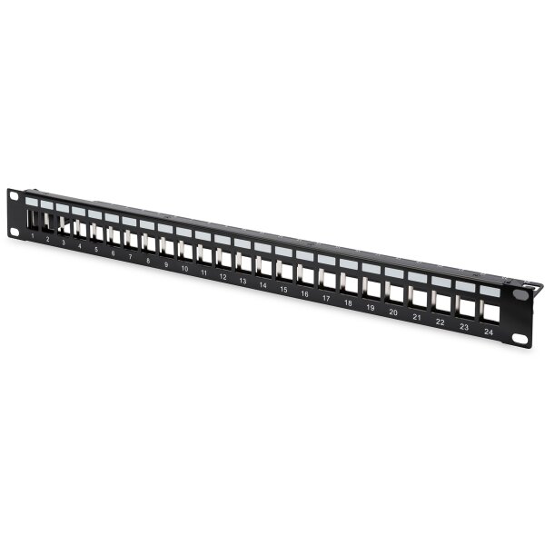 DIGITUS Patch Panel Gehaeuse 1HE fuer Keystone Module 24-Port 48,3cm 19""