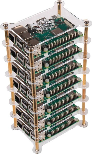 JOY-IT Raspberry Pi Tower-Gehäuse Acryl für 7 Raspberrys