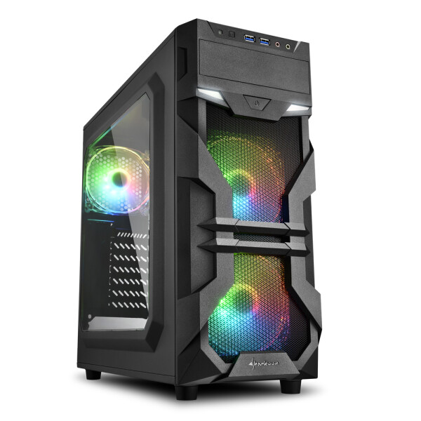 SHARKOON VG7-W RGB Computergehäuse mit Sichtfenster