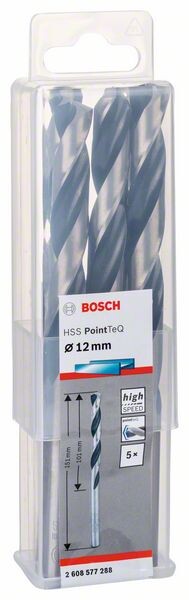 BOSCH Bosc HSS PointTeQ DIN338 12x101x151mm 5x | 2608577288