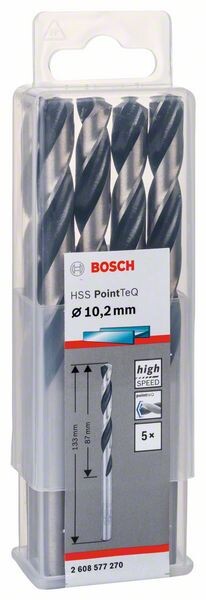 BOSCH Bosc HSS PointTeQ 338 10,2x87x133mm 5x | 2608577270