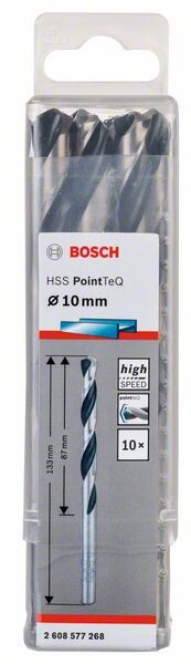 BOSCH Bosc HSS PointTeQ DIN338 10x87x133mm 10x | 2608577268