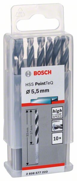 BOSCH Bosc HSS PointTeQ DIN338 5,5x57x93mm 10x | 2608577223