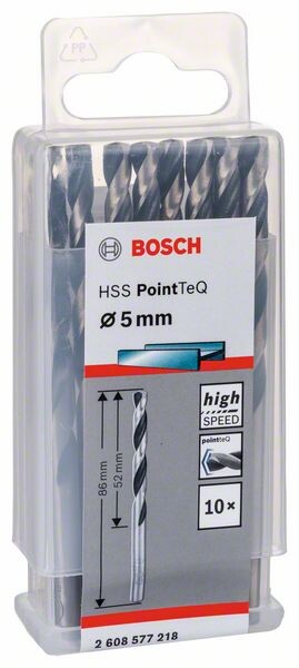 BOSCH Bosc HSS PointTeQ DIN338 5x52x86mm 10x | 2608577218