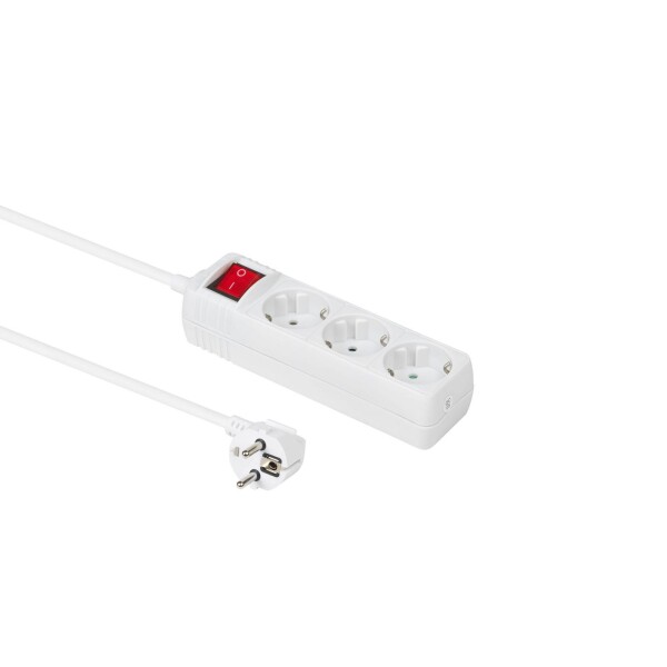 MICROCONNECT 3-way Schuko Socket 1,5M White