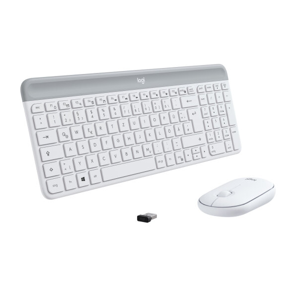 LOGITECH MK470 Slim Combo - kabelloses Tastatur-Maus-Set weiß