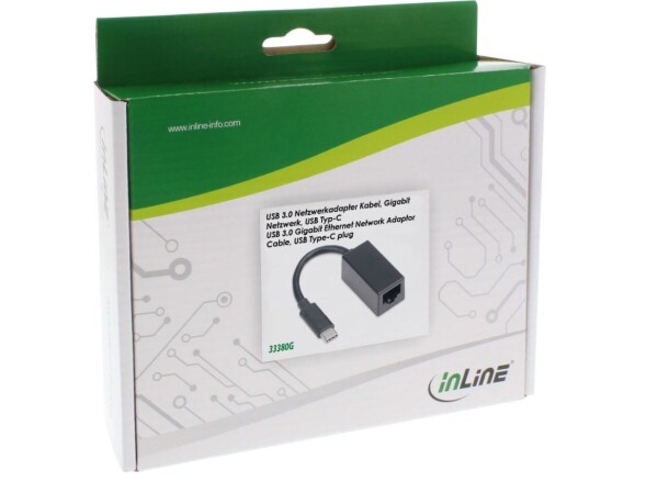 INLINE USB 3.0 Netzwerkadapter Kabel, Gigabit Netzwerk, USB Typ-C (33380G)