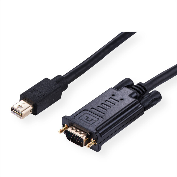 VALUE Kabel Mini DisplayPort-VGA, Mini DP ST - VGA ST, schwarz, 5 m (11.99.5809)