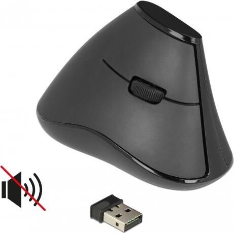 DELOCK Ergonomic - Maus - ergonomisch - Für Rechtshänder - optisch - 5 Tasten - kabellos - 2,4 GHz