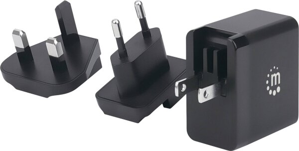 MANHATTAN PD USB-Ladegerät 65W GaN-Technol. Stecker EU,UK&US