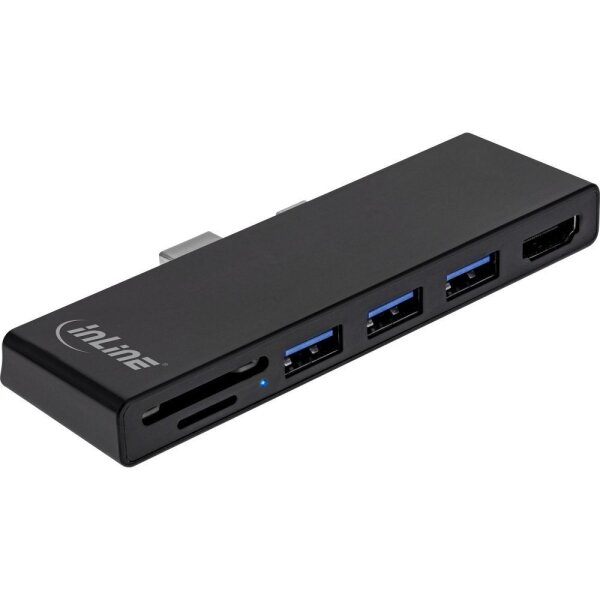 INTOS ELECTRONIC InLine MultiHub, Surface Pro 4/5/6, 3-Port USB 3.2 Typ-A Buchse, HDMI 4K