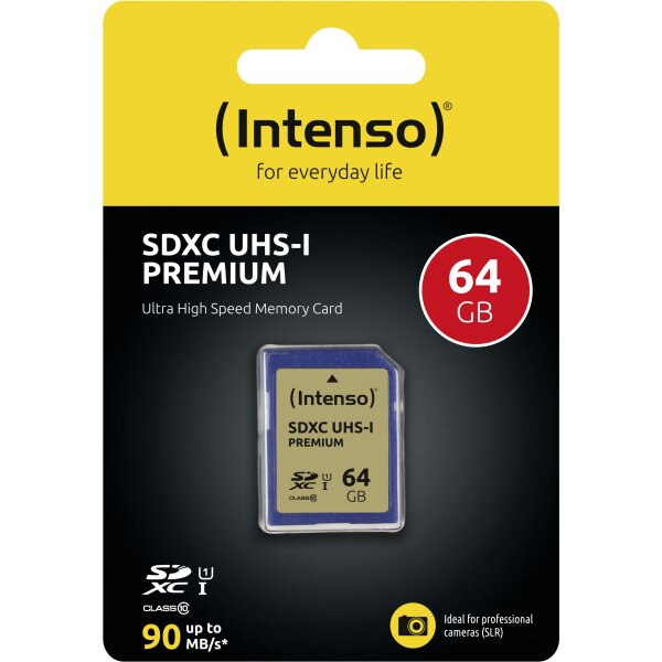 Intenso Secure Digital Card SD Class 10 UHS-I 64 GB Speicherkarte