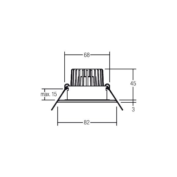 BRUMBERG BRUM Einbaustra. BB15 edelstahl 39375423 577lm 3000K DA68 ET45 inkl dim. Konver