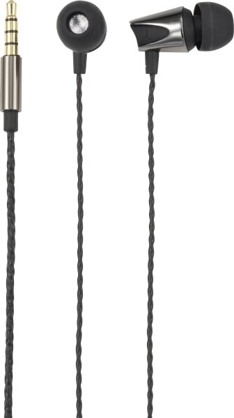 CONRAD Renkforce Stereo-Headset In Ear Headset Schwarz (metallic)