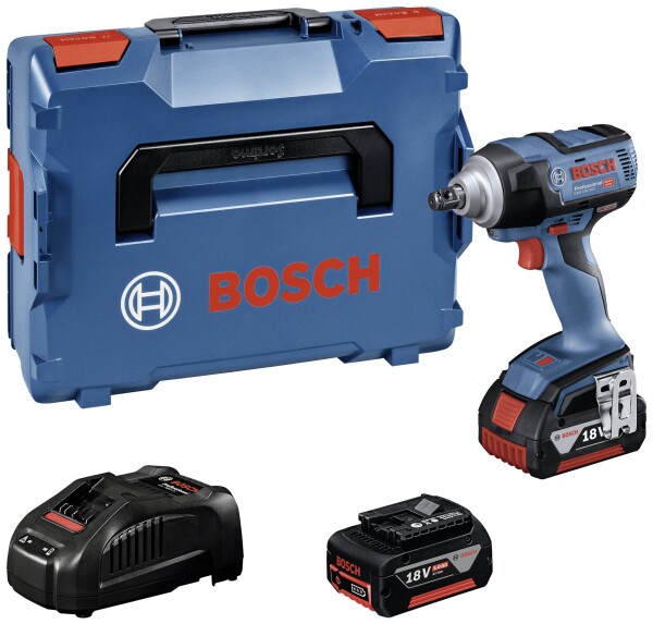 BOSCH Professional GDS 18V-300 Akku-Drehschlagschrauber 18 V 4.0 Ah Li-Ion inkl. Koffer, inkl. 2. Ak