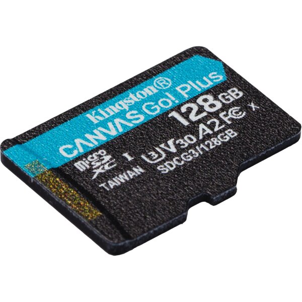 KINGSTON 128GB microSDXC Canvas Go Plus 170R A2 U3 V30 Single Pack w/o ADP