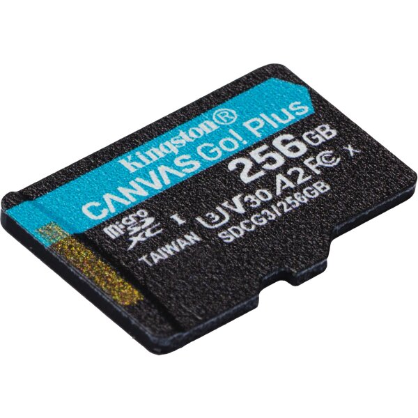 KINGSTON 256GB microSDXC Canvas Go Plus 170R A2 U3 V30 Single Pack w/o ADP