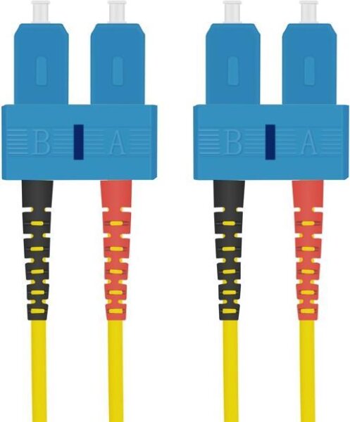 HERWECK helos LWL Patchkabel 9/125µm OS2 SC/SC 0,5m SC Duplex Stecker/Stecker, gelb (216666)