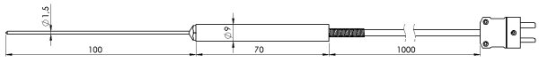 GREISINGER GES20-K-1-L01 Lebensmittelfühler -65 bis +550 °C Fühler-Typ