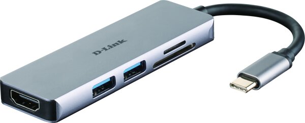 D-LINK USB-C 5-Port USB 3.0 Hub mit HDMI und SD & microSD Card Reader