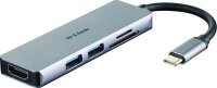 D-LINK USB-C 5-Port USB 3.0 Hub mit HDMI und SD &...