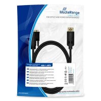 MEDIARANGE DisplayPort auf DVI Anschlusskabel 2m schwarz