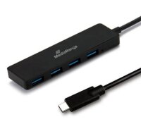 MEDIARANGE USB 3.0 HUB 1:4 Type-C auf USB bus-powered sw