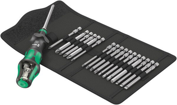 WERA Kompakt Turbo 1 05057482001 Bit-Set 18teilig 1/4"" (6.3 mm) inkl. Bithalter-Schraubendreher