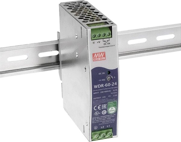 MEAN WELL WDR-60-48 Hutschienen-Netzteil (DIN-Rail) 48 V/DC 1.25 A 60 W 1 x