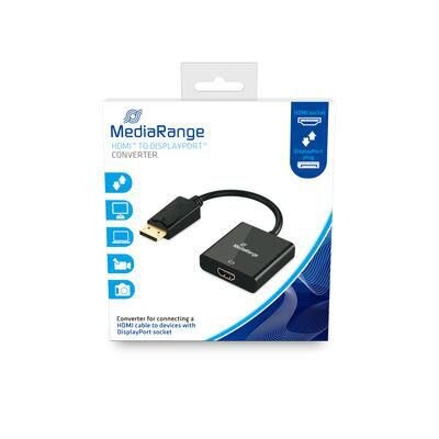 MEDIARANGE HDMI Buchse/DP STecker 10 Gbit/s 15cm schwarz