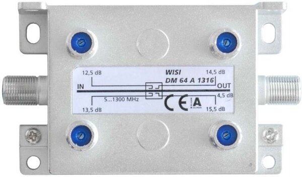 WISI 4-fach Abzweiger DM64A1316 5-1300MHz 12,5-15,5dB Klasse A (+10dB)